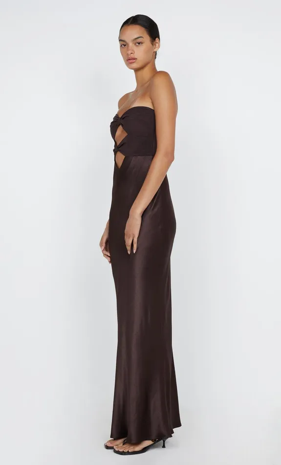Bec Bridge Maxi Dresses HALLE STRAPLESS DRESS Chocolate 8211 Women
