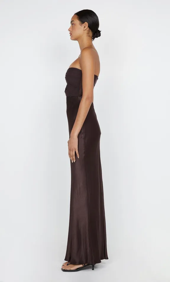Bec Bridge Maxi Dresses HALLE STRAPLESS DRESS Chocolate 8211 Women