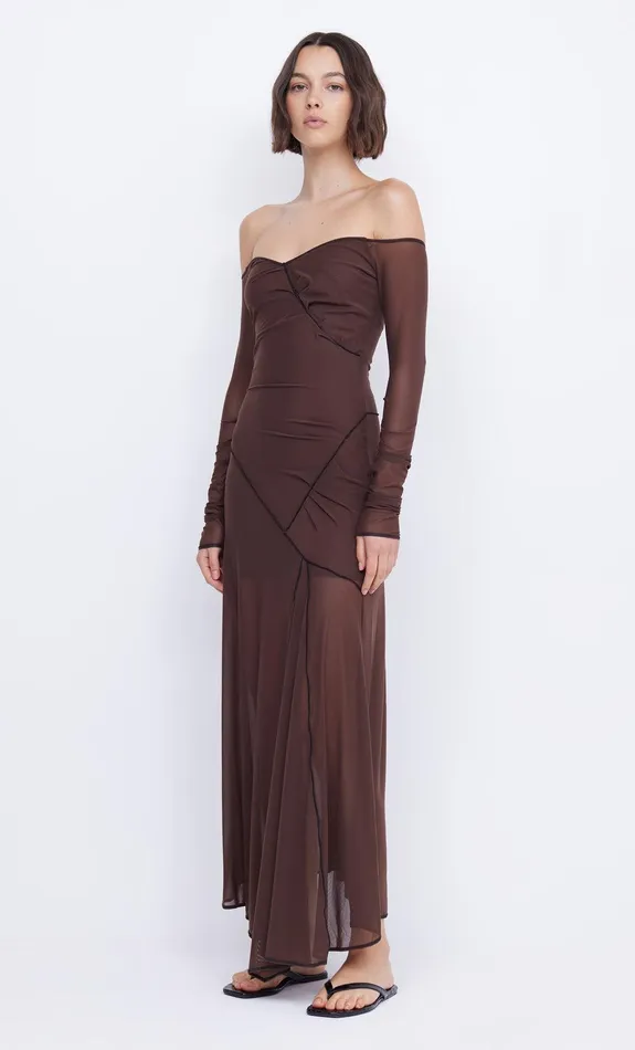 Bec Bridge Maxi Dresses ISADORA LONG SLEEVE DRESS Chocolateblack 8211 Women