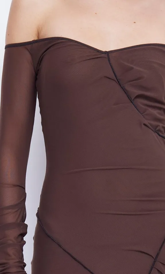 Bec Bridge Maxi Dresses ISADORA LONG SLEEVE DRESS Chocolateblack 8211 Women