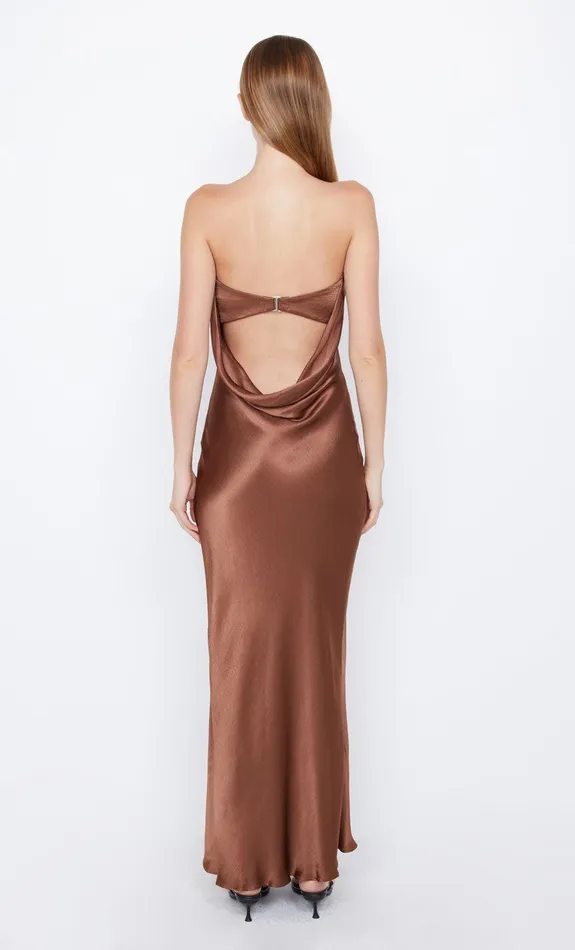 Bec Bridge Maxi Dresses MOON DANCE STRAPLESS DRESS Chocolate 8211 Women