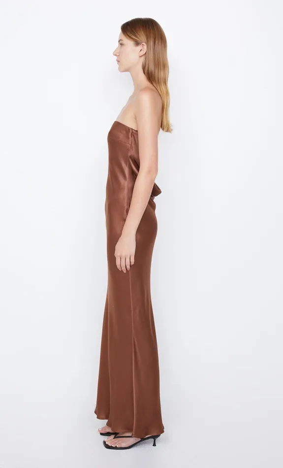 Bec Bridge Maxi Dresses MOON DANCE STRAPLESS DRESS Chocolate 8211 Women