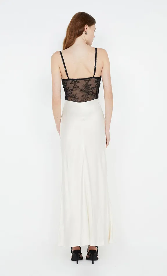 Bec Bridge Maxi Dresses TEREZA KEYHOLE DRESS Ivoryblack 8211 Women