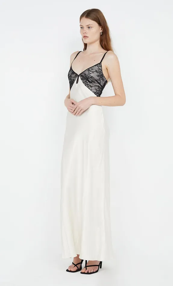 Bec Bridge Maxi Dresses TEREZA KEYHOLE DRESS Ivoryblack 8211 Women