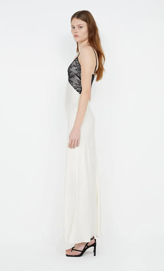 Bec Bridge Maxi Dresses TEREZA KEYHOLE DRESS Ivoryblack 8211 Women