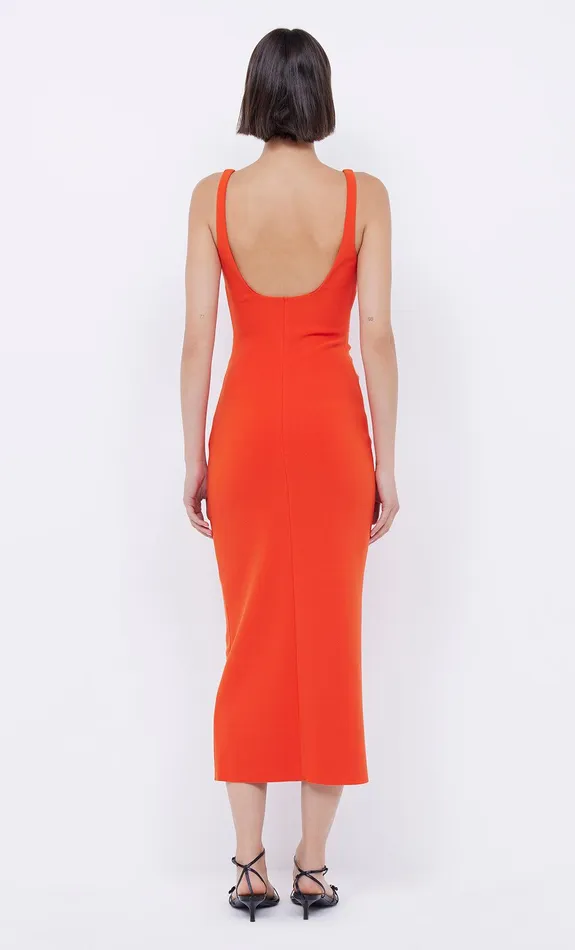 Bec Bridge Midi Dresses KARINA TUCK MIDI DRESS Fire Red 8211 Women
