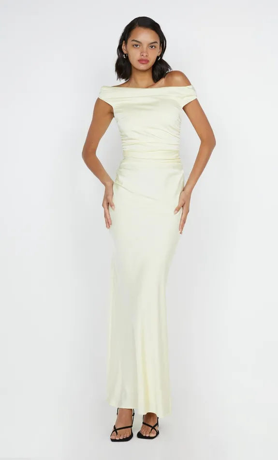Bec Bridge Prom Dresses ETERNITY OFF SHOULDER MAXI Ice Yellow 8211 Women