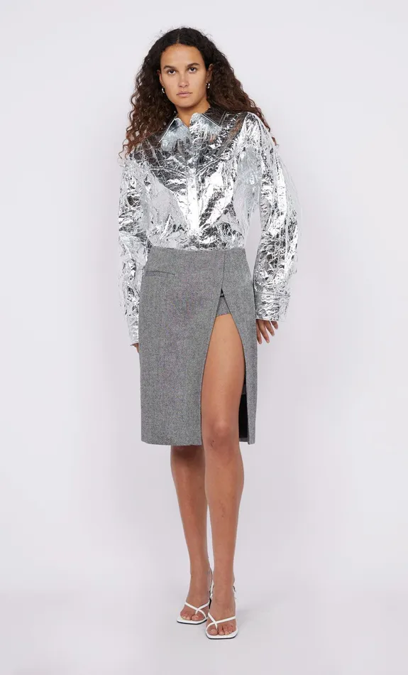 Bec Bridge Tops XANTHIA YOKE SHIRT Silver 8211 Women