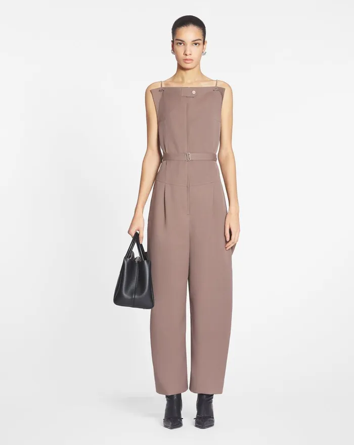 Belted Bustier Jumpsuit Marron Glace Women Lanvin Dresses Belted Bustier Jumpsuit Marron Glace Women Lanvin Dresses