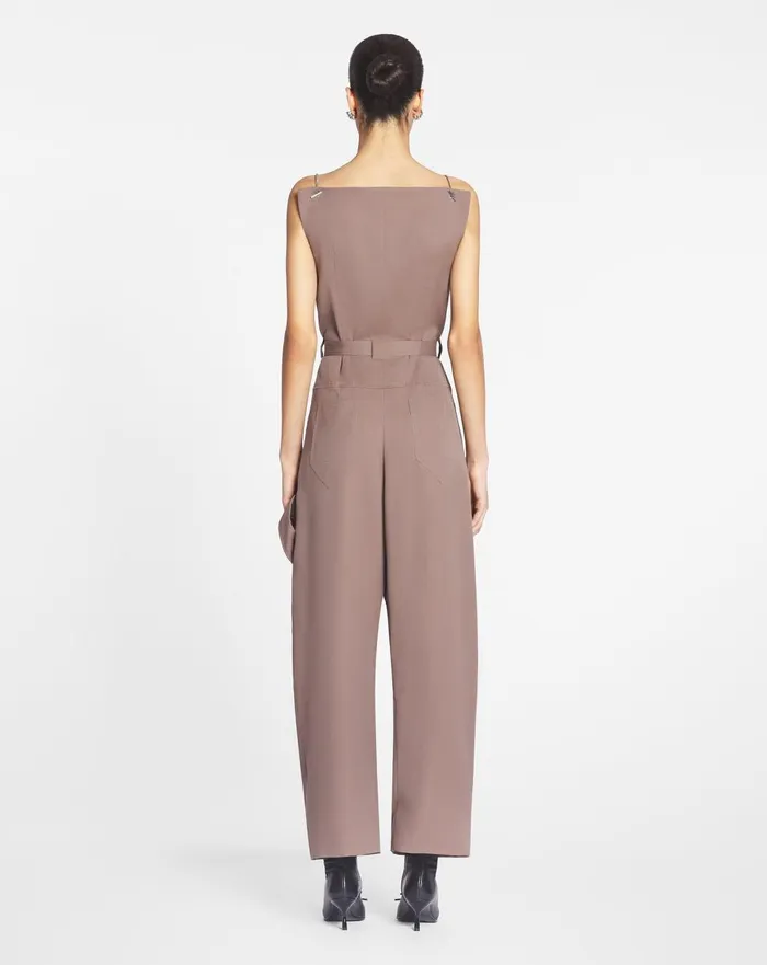 Belted Bustier Jumpsuit Marron Glace Women Lanvin Dresses Belted Bustier Jumpsuit Marron Glace Women Lanvin Dresses