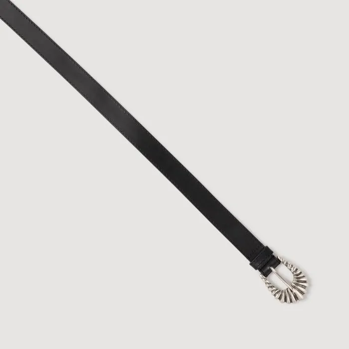 Belts Women SANDRO Leather Belt Black