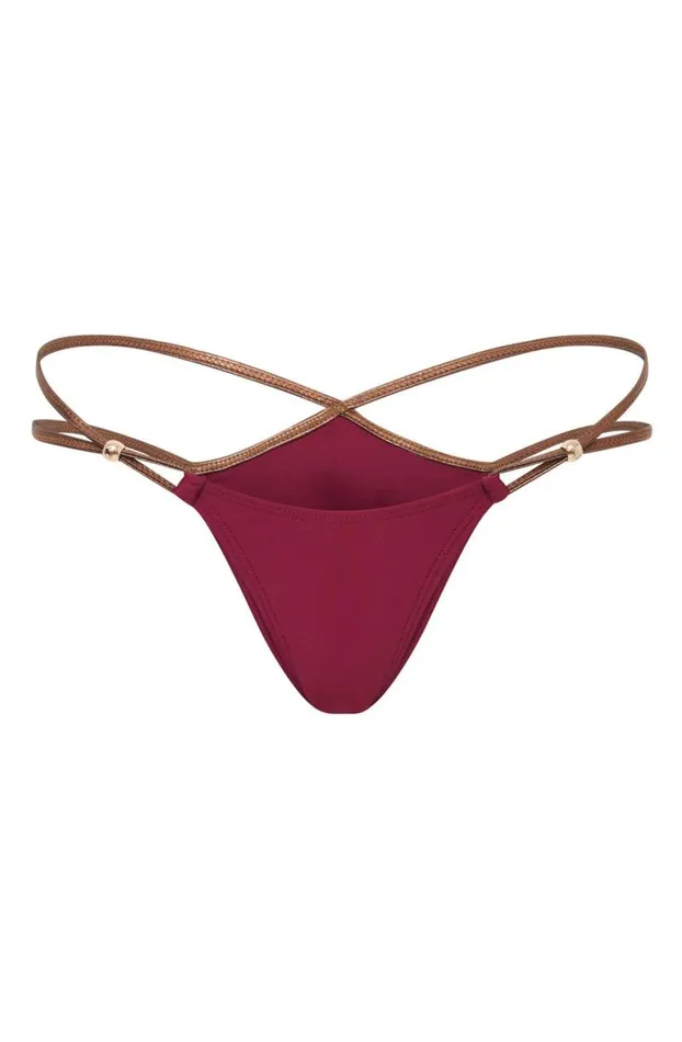 Bikini Bottoms Women Jaded London Luna Metallic Micro Bikini Bottoms