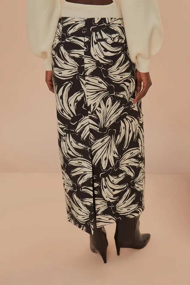 Black Bossa Banana Low Waisted Maxi Skirt Women Farm Rio Skirts