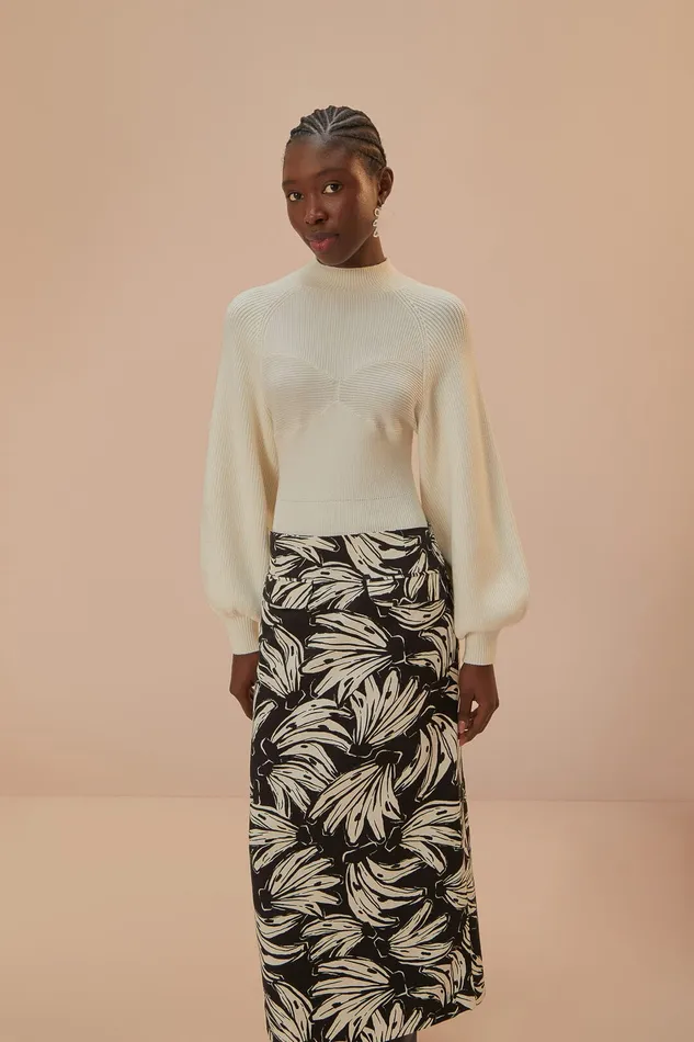 Black Bossa Banana Low Waisted Maxi Skirt Women Farm Rio Skirts