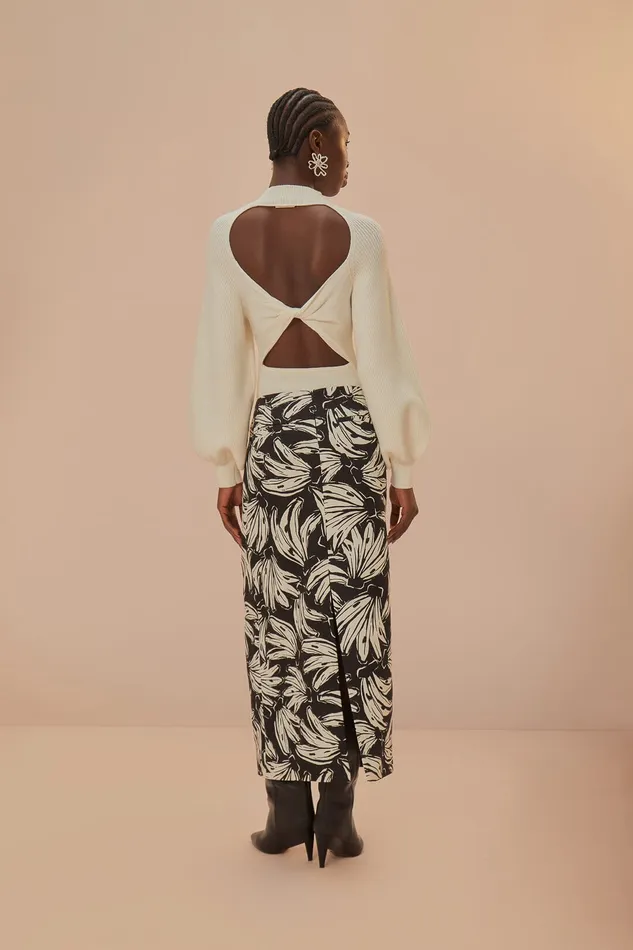 Black Bossa Banana Low Waisted Maxi Skirt Women Farm Rio Skirts