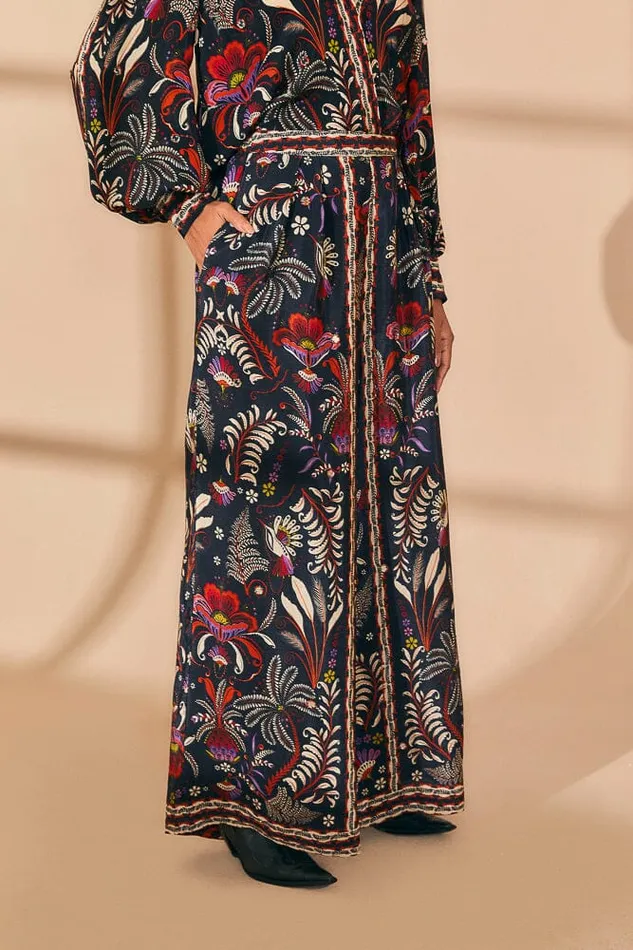 Black Classic Garden Mirror Trim Pants Women Farm Rio Pants