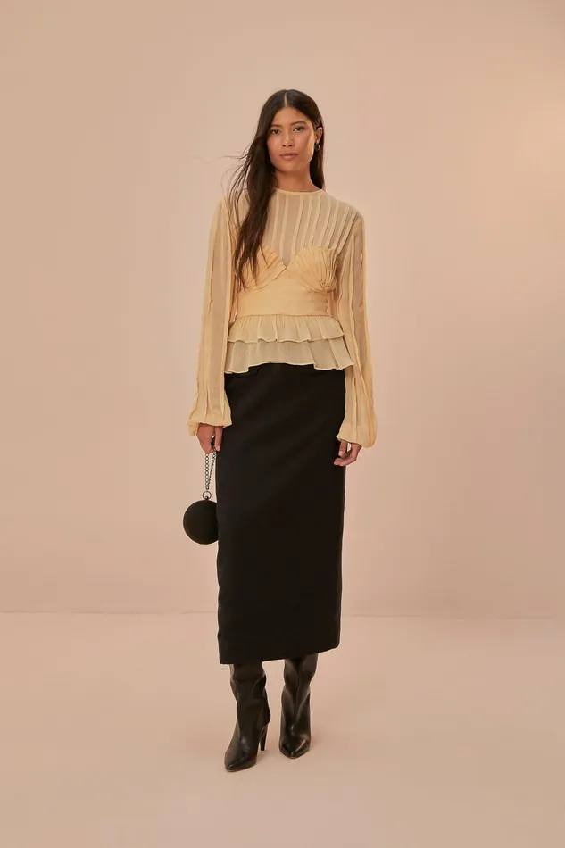 Black Midi Skirt Women Farm Rio Skirts
