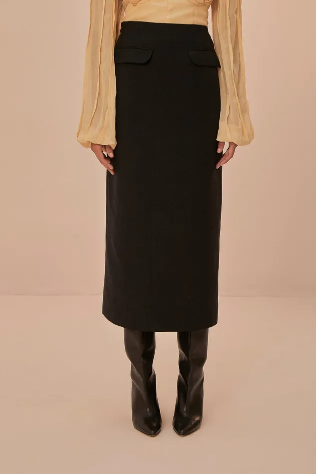 Black Midi Skirt Women Farm Rio Skirts