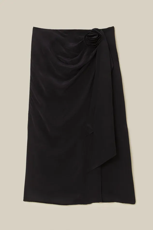 Black Midi Skirt Women Farm Rio Skirts