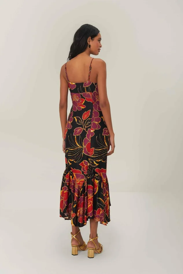Black Shiny Chita Lenzing Ecovero Maxi Dress Women Farm Rio Maxi Dresses