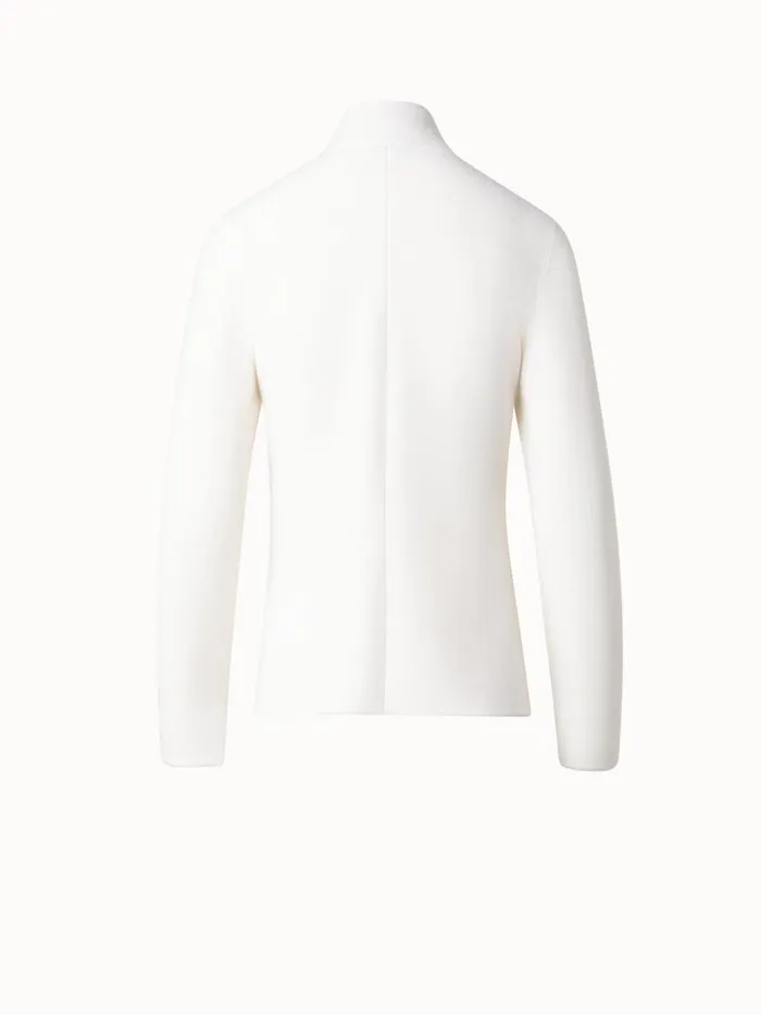 Blazer Style Cashmere Knit Cardigan Ecru Women Akris Knitwear