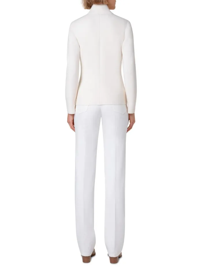 Blazer Style Cashmere Knit Cardigan Ecru Women Akris Knitwear
