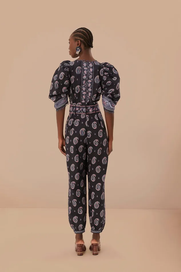 Blue Ayla Short Sleeve Jumpsuit Women Farm Rio Jumpsuits