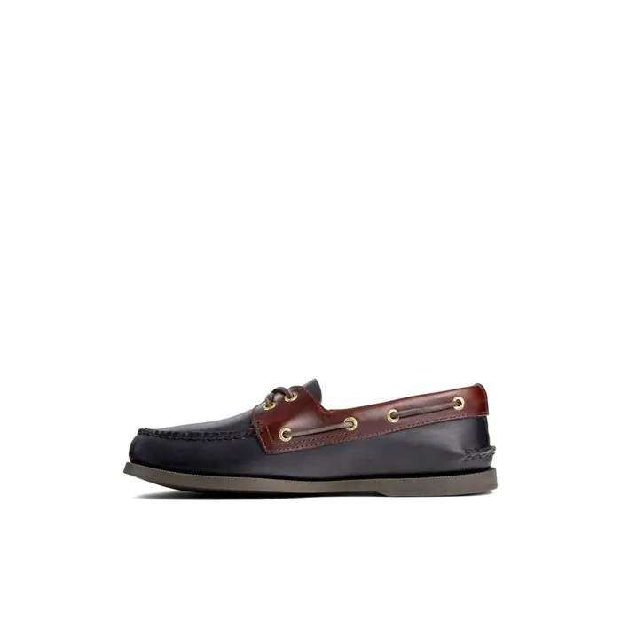 Boat Shoes Men Sperry Authentic Original Leather Boat Shoe Black Leather Mixed Material