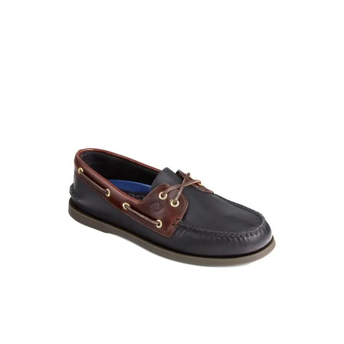Boat Shoes Men Sperry Authentic Original Leather Boat Shoe Black Leather Mixed Material