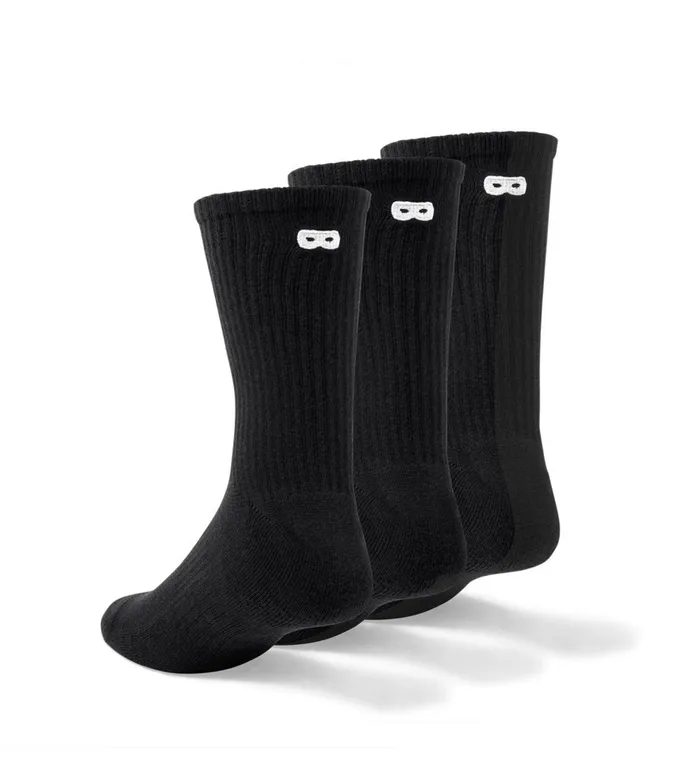 Bowo Cushion Crew Black White Socks 3 Pack 1006910050 Men Pair Of Thieves Crew
