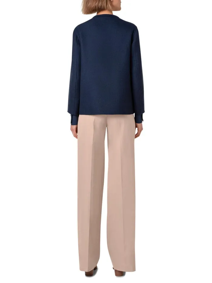 Boxy Wool DoubleFace Jacket Navy Denim Women Akris Jackets