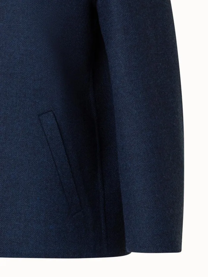 Boxy Wool DoubleFace Jacket Navy Denim Women Akris Jackets