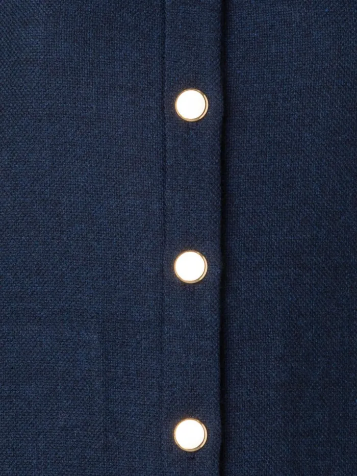 Boxy Wool DoubleFace Jacket Navy Denim Women Akris Jackets
