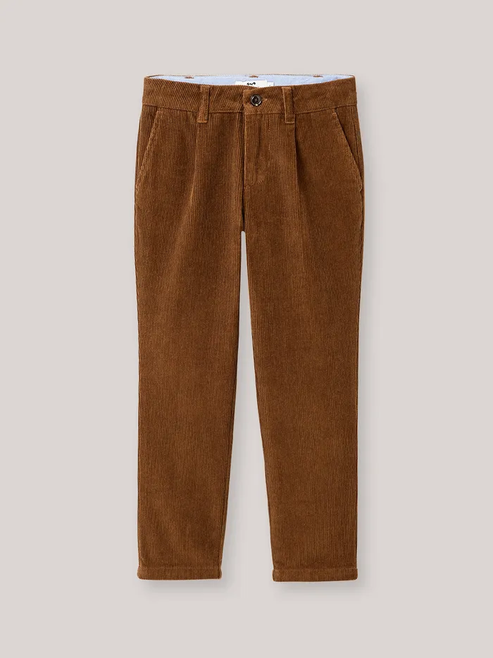 Boys Cyrillus Clothing Corduroy Chino Trousers Cafe