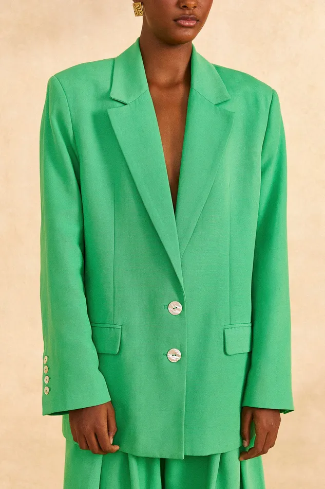 Bright Green Blazer Women Farm Rio Blazers