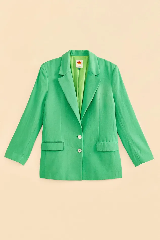 Bright Green Blazer Women Farm Rio Blazers