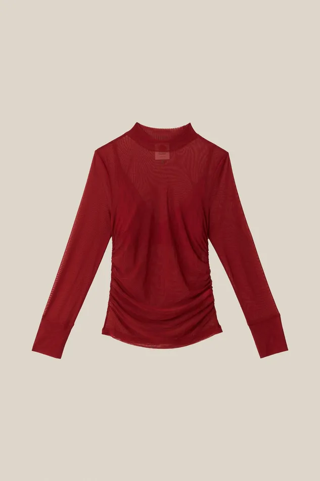 Burgundy Jersey Blouse Women Farm Rio Blouses