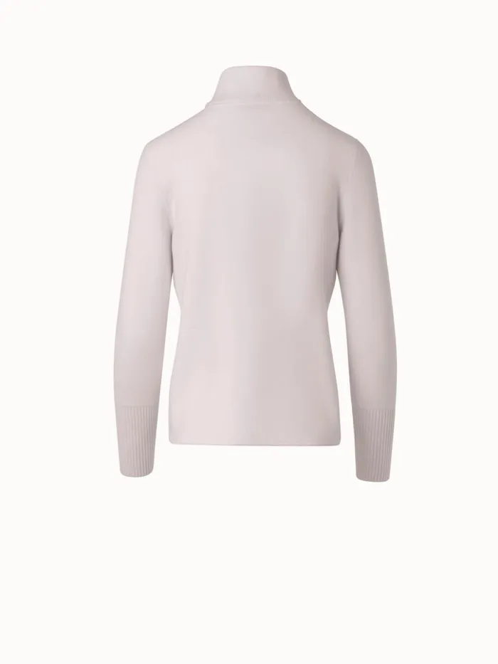 Cardigan In 100 Cashmere Piqu Greige Women Akris Knitwear