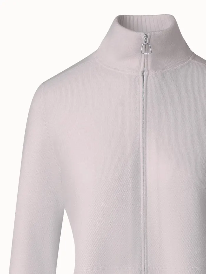Cardigan In 100 Cashmere Piqu Greige Women Akris Knitwear