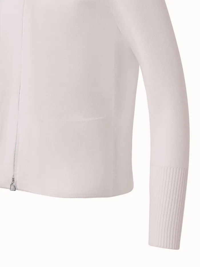 Cardigan In 100 Cashmere Piqu Greige Women Akris Knitwear