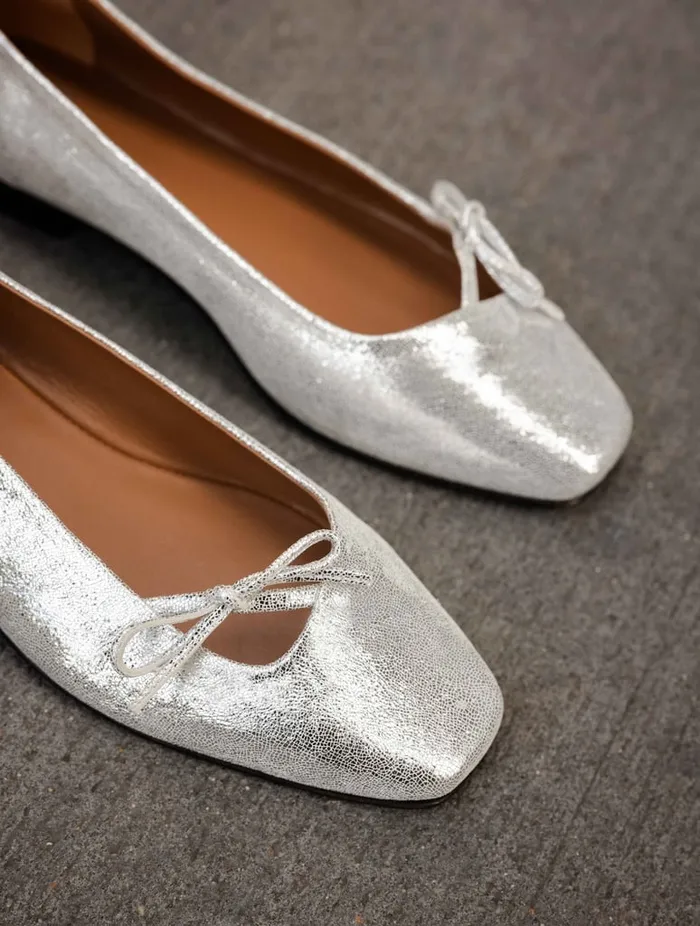 Carry Silver Meanders Women Bobbies Ballet Flats