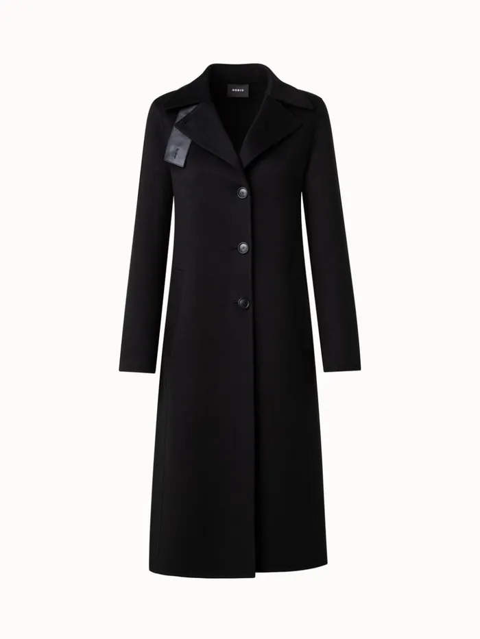 Cashmere DoubleFace Blazer Coat Black Women Akris Cashmere