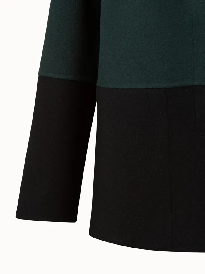 Cashmere DoubleFace Colorblock Oversized Jacket Petrolblackgreen Women Akris Cashmere