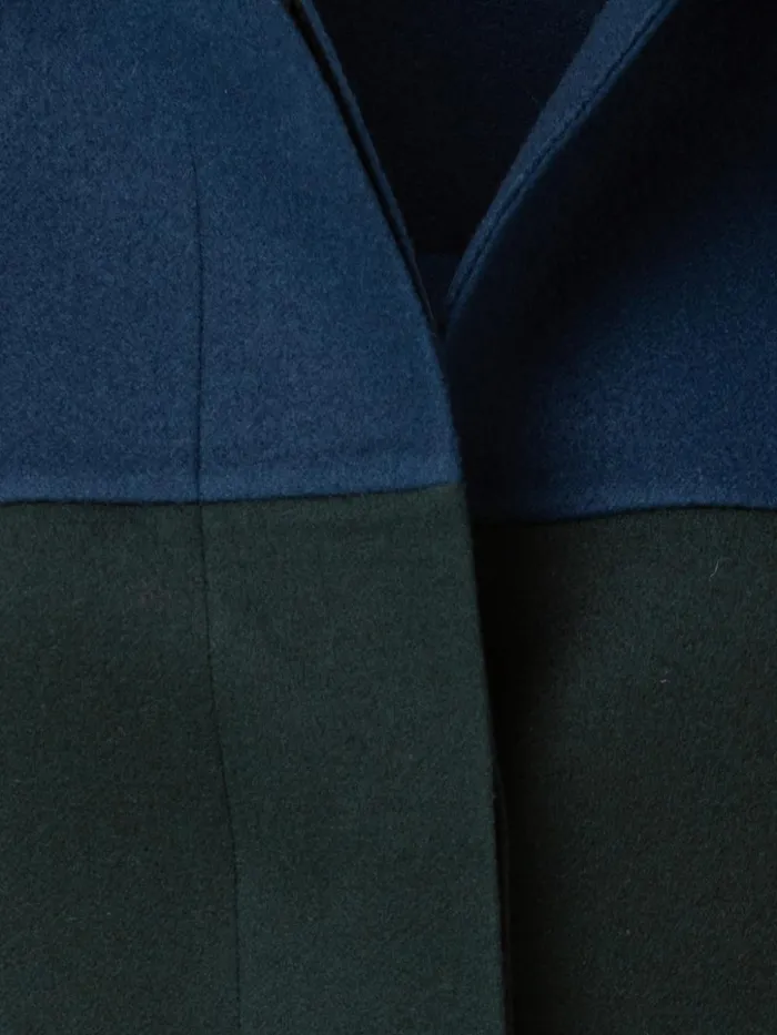 Cashmere DoubleFace Colorblock Oversized Jacket Petrolblackgreen Women Akris Cashmere