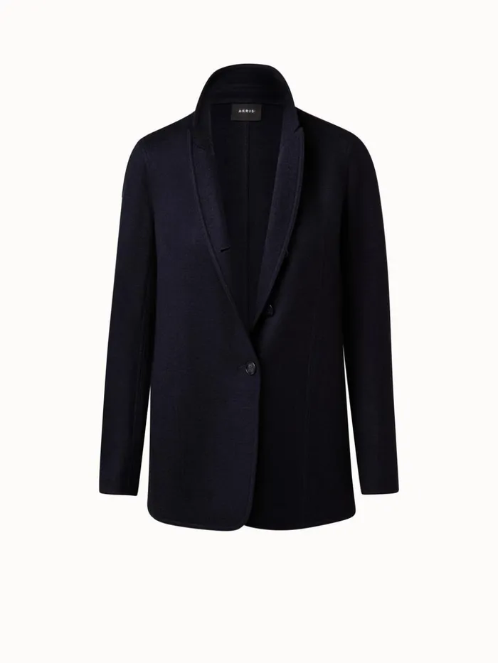Cashmere Jersey Jacket Navy Women Akris Jackets