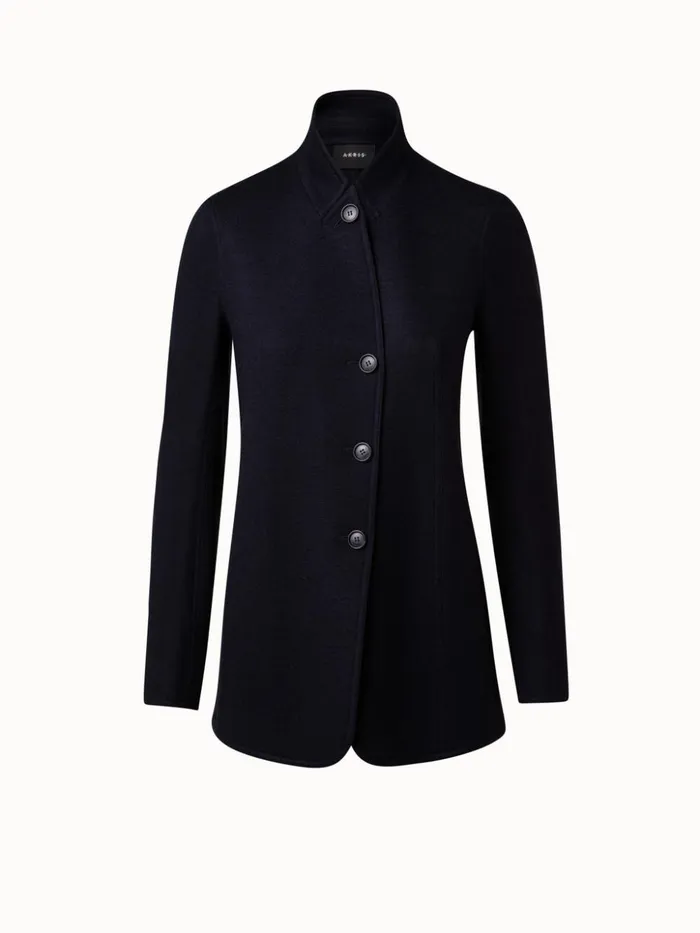 Cashmere Jersey Jacket Navy Women Akris Jackets