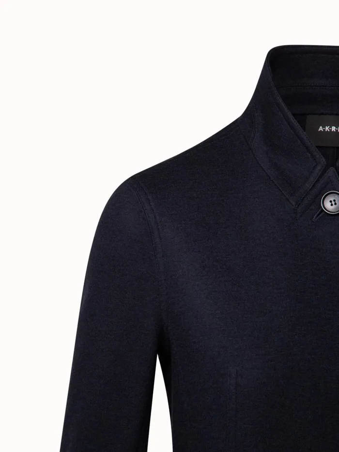 Cashmere Jersey Jacket Navy Women Akris Jackets