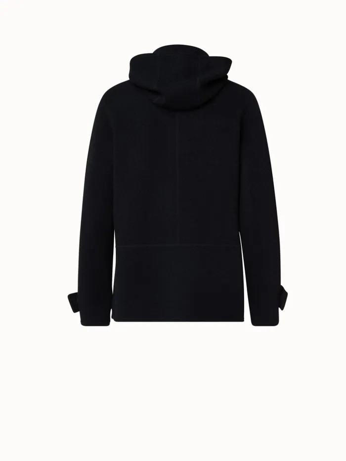 Cashmere Piqu Jacket With Removable Hood Black Women Akris Cashmere