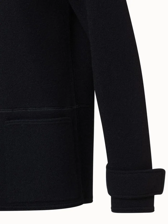 Cashmere Piqu Jacket With Removable Hood Black Women Akris Cashmere