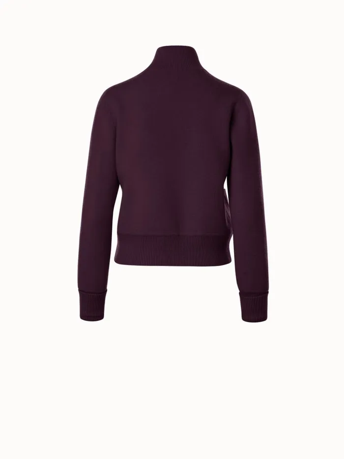 Cashmere Piqu Knit Short Cardigan Blackberry Women Akris Knitwear